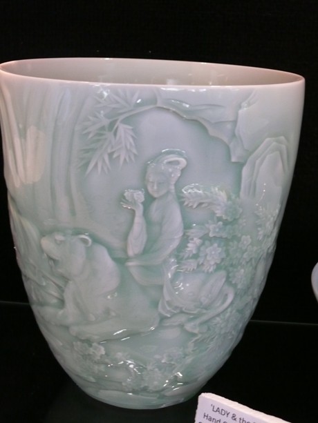 lady & tiger vase